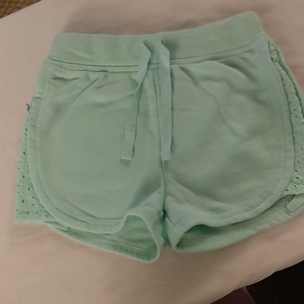 Light turquoise cotton shorts